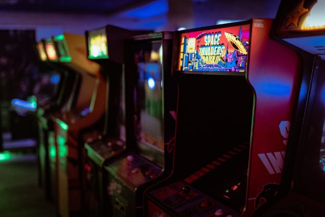 Gaming merchandise and showcase exhibition in hotel lobby